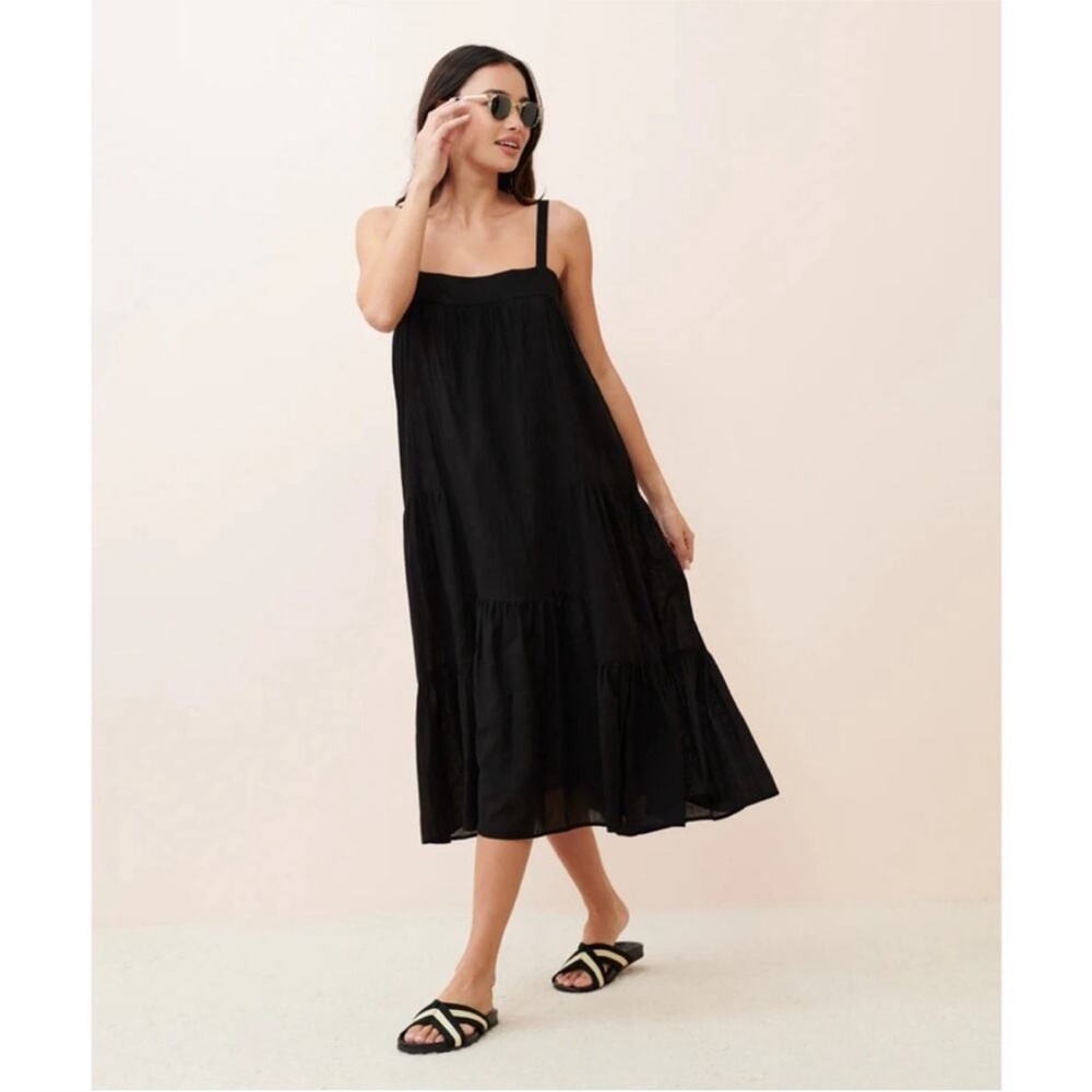 New Jenni Kayne sun summer dress black cotton midi M